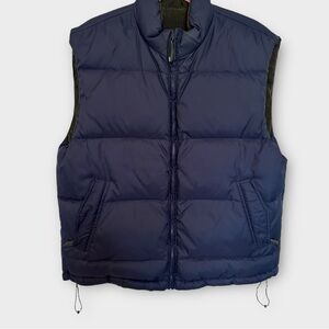 WindRiver Reversible Down Vest Size S Navy Blue Green Corduroy Unisex Vintage